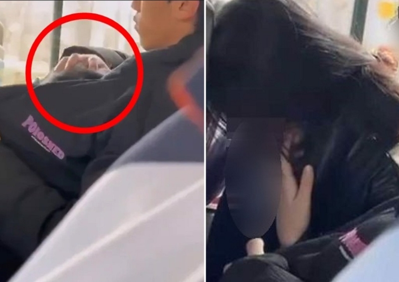 一對(duì)情侶在公車上，上演了吃雞大戲，被人拍下放上網(wǎng)絡(luò)。