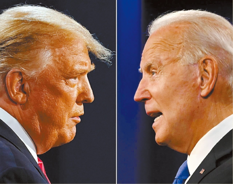 特朗普與拜登競(jìng)選總統(tǒng)大選