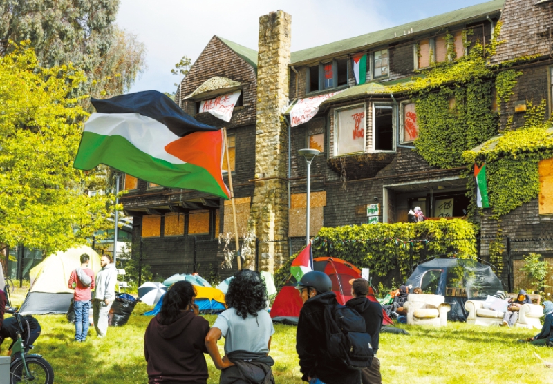 挺巴示威者被占領建筑物