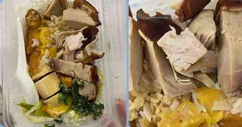 有旅客由香港搭飛機(jī)到臺(tái)灣，把“燒臘雙拼”飛機(jī)餐打包帶入。 臺(tái)灣防檢署