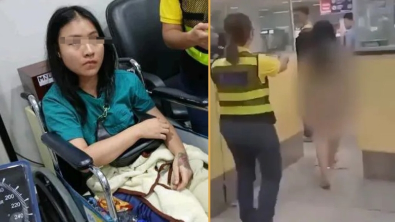 阮秋莊不滿簽證過期被罰款，全裸大鬧菲律賓機(jī)場。 （平臺X）