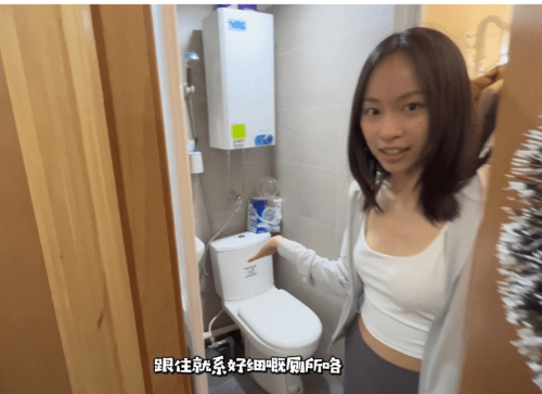 甫開門的左邊就是獨(dú)立廁所， 但沒有干濕分離。