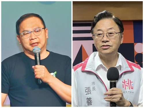 王義川（左）昨點(diǎn)名張善政（右）