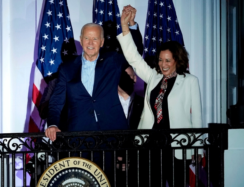 美國總統(tǒng)拜登與副總統(tǒng)哈里斯。美聯(lián)社