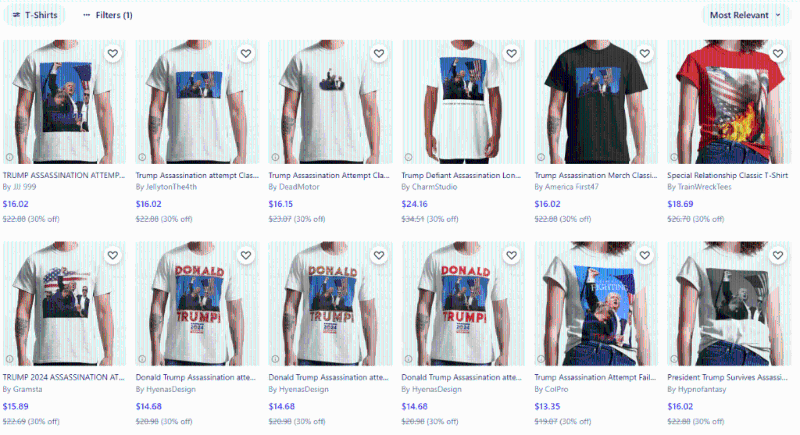 有電商開展一系列相關(guān)T恤。（網(wǎng)絡(luò)圖片）