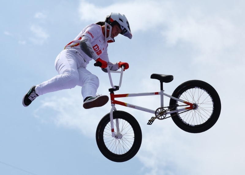 鄧雅文反轉(zhuǎn)奧運(yùn)BMX自由式項(xiàng)目，為國家隊(duì)首次征服此項(xiàng)目。 路透社