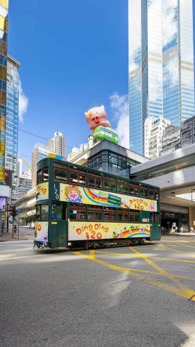 麥兜坐住叮叮穿梭港島街道 麥兜坐住叮叮穿梭港島街道