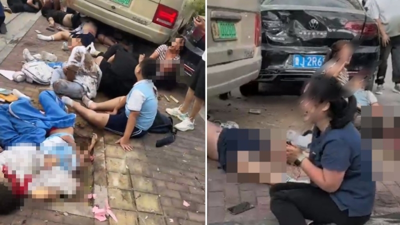 網(wǎng)傳現(xiàn)場有多人倒地。