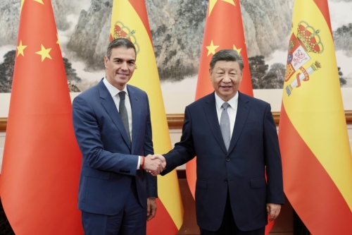 習(xí)近平會見西班牙首相桑切斯。