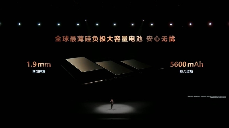 螢幕鋪有非牛頓物料保護，加強耐用度，電池只厚1.9mm，電量達5,600mAh，支援66W及50W有線及無線快充，還可經(jīng)天通衛(wèi)星進行通訊，在沒有手機網(wǎng)絡的地方亦可保持聯(lián)系。