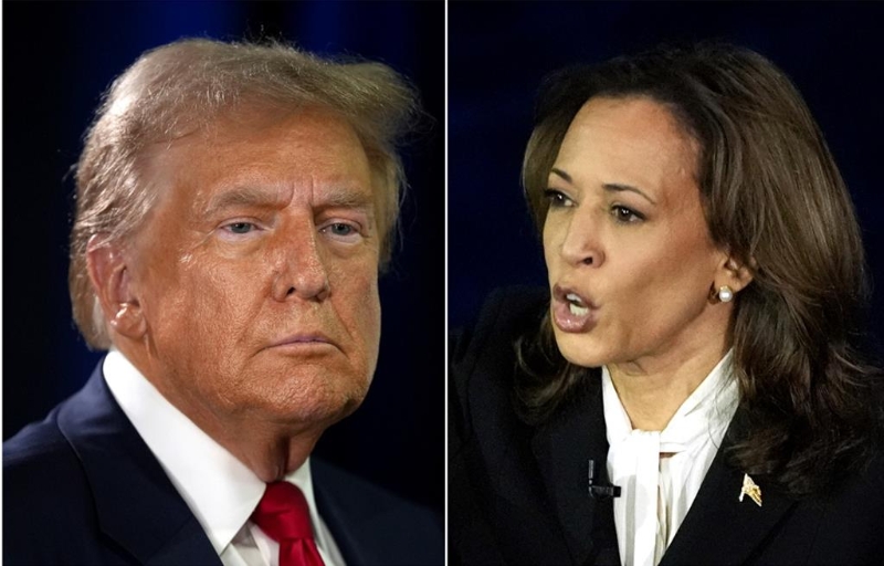 最新民調(diào)顯示，哈里斯在6個(gè)關(guān)鍵搖擺州以微弱優(yōu)勢(shì)擊敗特朗普。美聯(lián)社