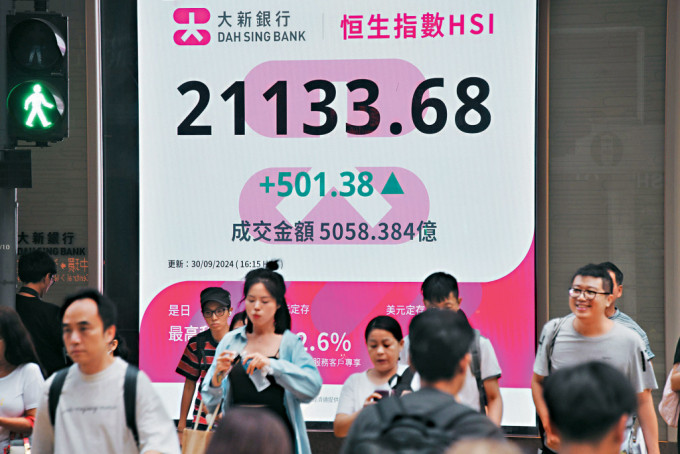 內(nèi)地樓市政策出臺(tái)帶旺港股，恒指成交額再創(chuàng)新高。.jpg