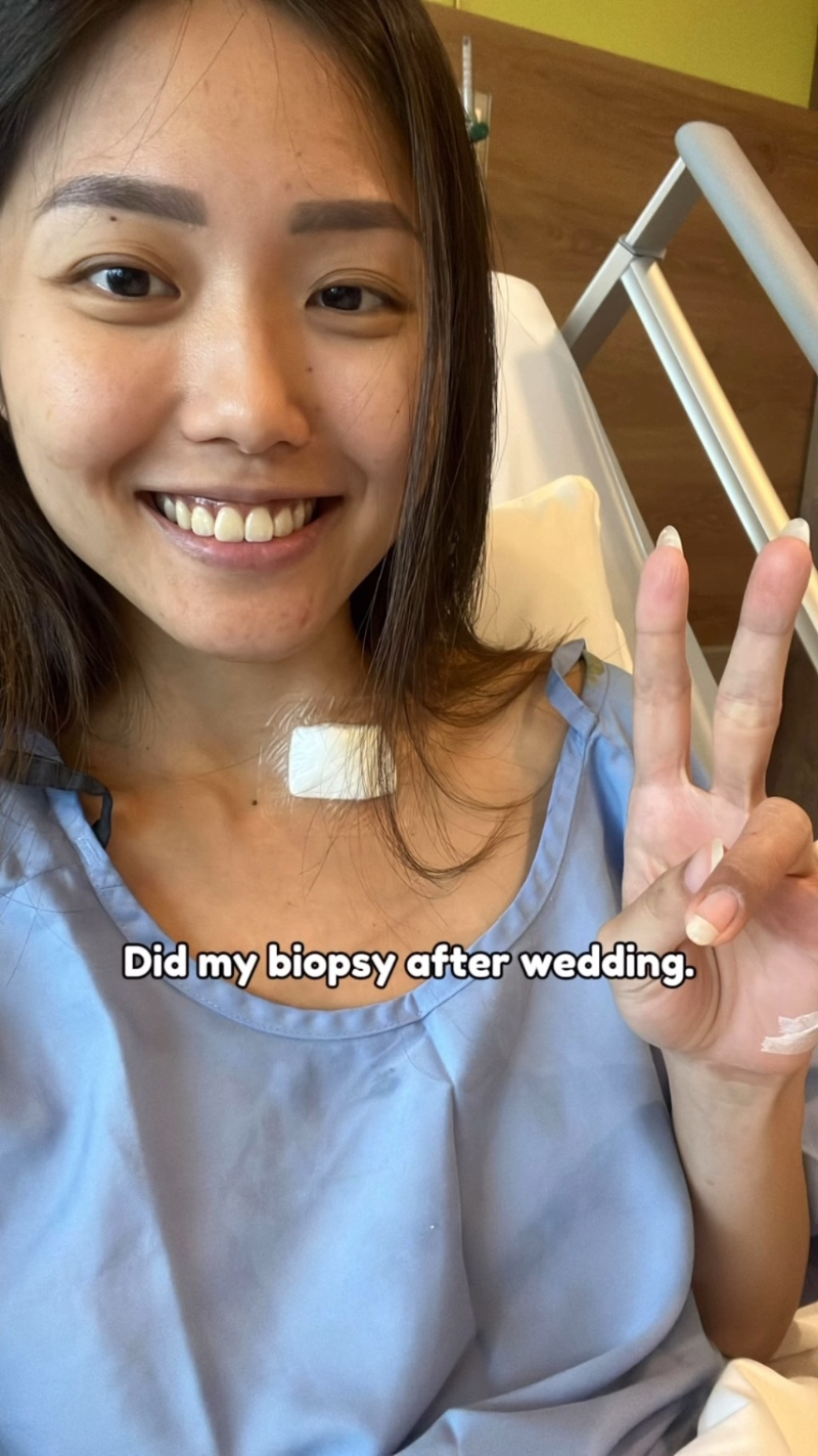 醫(yī)生在她婚前已曾初步檢查指，其頸上腫塊有95%的可能性是癌癥。