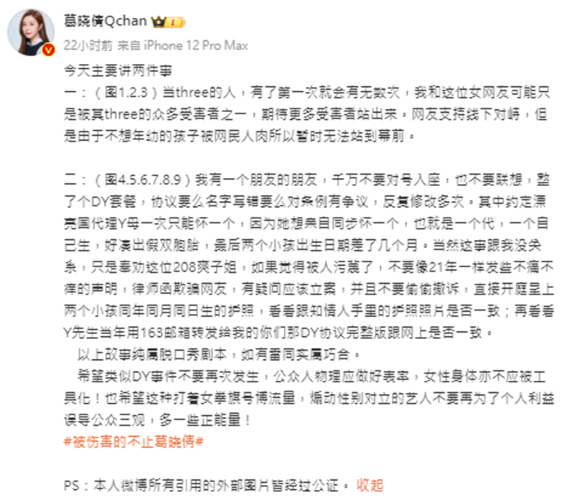 葛曉倩指控張雨綺，龍鳳胎另一個(gè)是透過(guò)代理孕母生下。