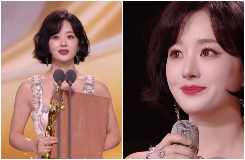 趙麗穎2封金鷹視后哽咽致詞。