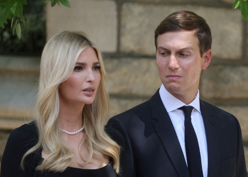 特朗普女兒伊萬卡（Ivanka Trump）及其丈夫庫什納（Jared Kushner）。 路透社