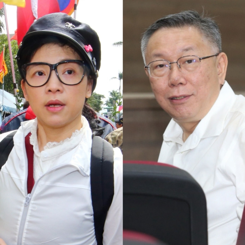 民眾黨主席柯文哲（右）遭控性騷媒體人璩美鳳。（合成圖,中時資料照）