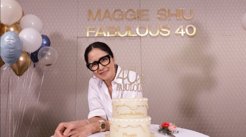去年邵美琪慶祝入行40周年。