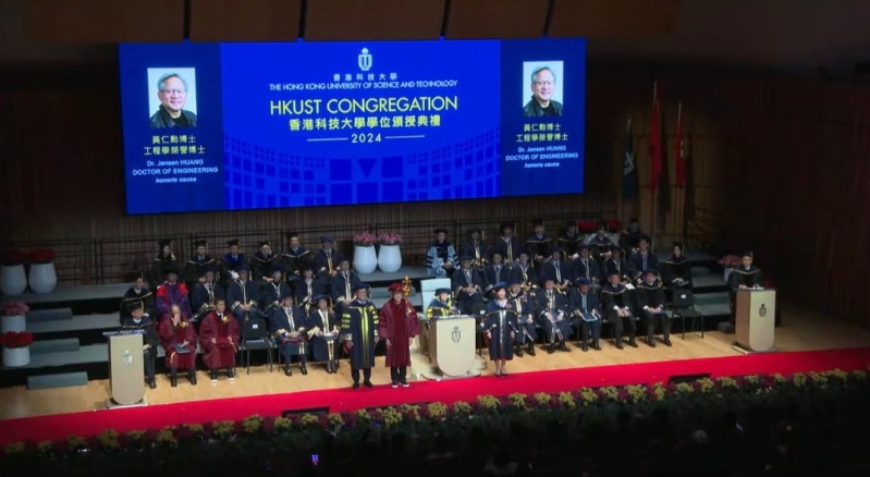 黃仁勛獲頒發(fā)工程學(xué)榮譽博士。