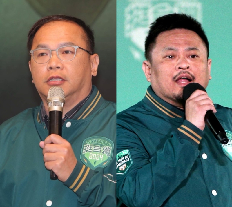 洪申翰（右）接任“勞動部長”，民進黨政策會執(zhí)行長王義川（左）遞補“立委”一職。