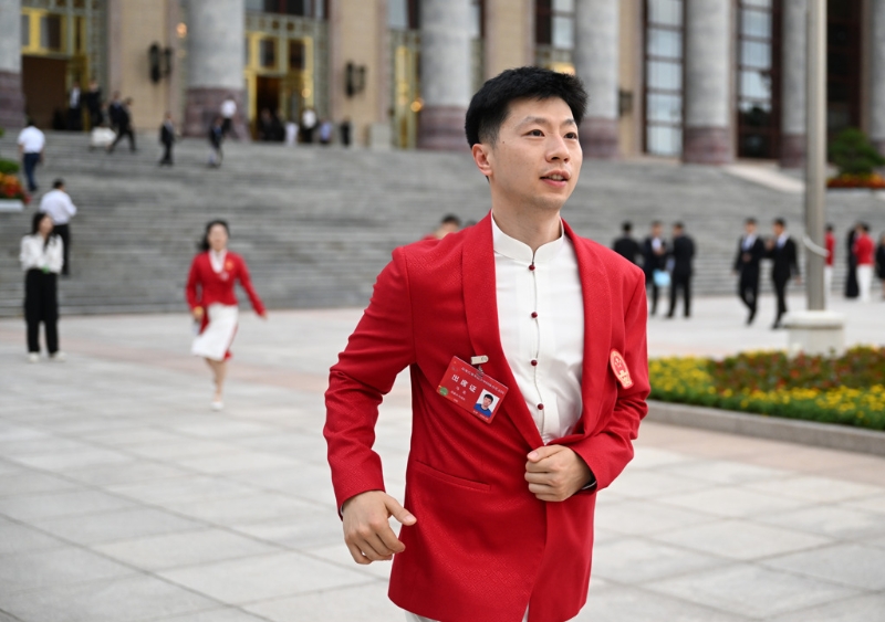 乒乓球名將馬龍。新華社