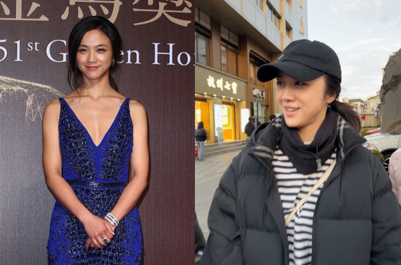 網(wǎng)友直擊野生湯唯，她大方頂素顏就上街。