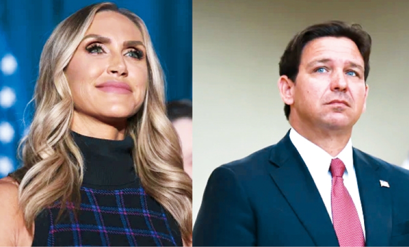 特朗普兒媳娜拉（左）與佛州州長(zhǎng)。