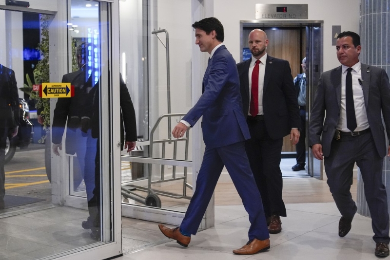 杜魯多行色匆匆。 美聯(lián)社