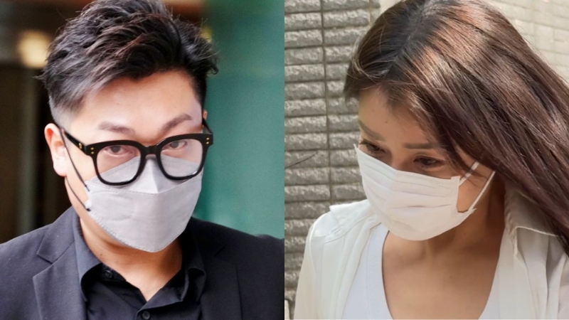 兩名被告林舜（左)和潘巧賢（右)。