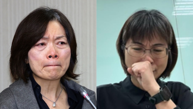 上個(gè)月勞動(dòng)部爆發(fā)職員因疑似遭霸凌輕生事件，勞動(dòng)部長(zhǎng)何佩珊（左）請(qǐng)辭，該職員長(zhǎng)官北分署署長(zhǎng)謝宜容（右）遭到記過免職。（中時(shí)資料照合成）