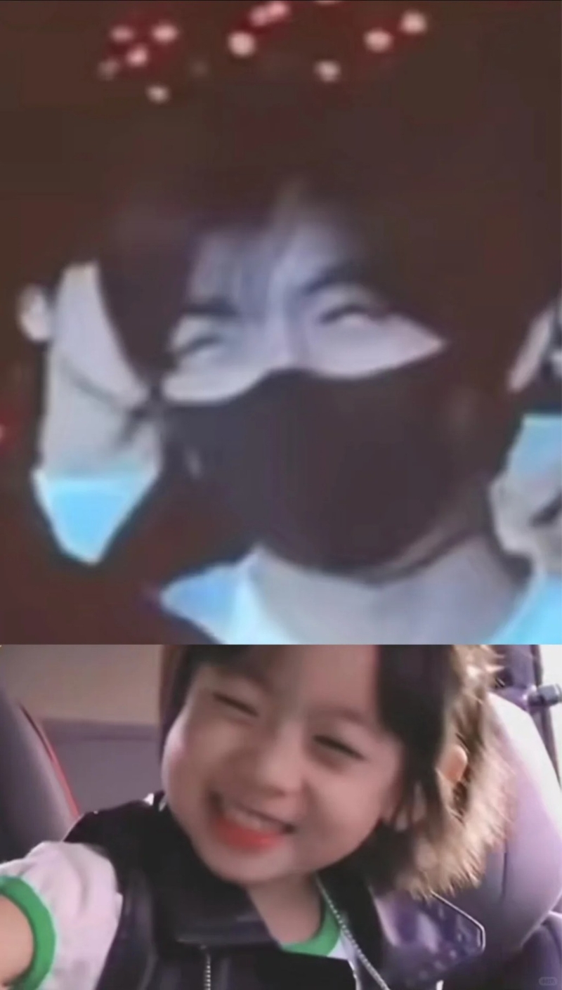 Kimi笑起上來的腰果眼跟小時候一樣。