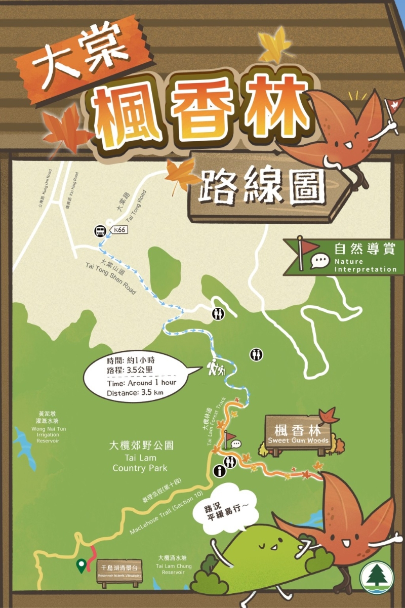 大欖郊野公園“郊野公園自然導(dǎo)賞”賞楓路線(xiàn)
