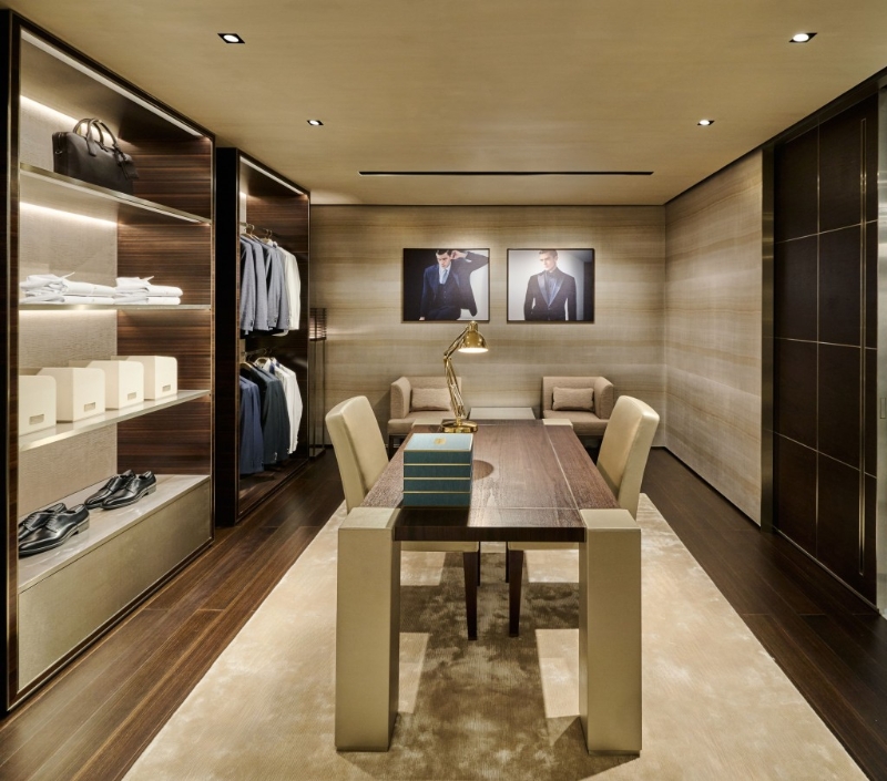 二樓的男士MTM訂制西裝專區(qū)。 （GA廣東道店）