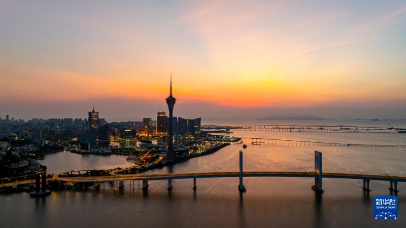 8月8日拍攝的澳門半島景色