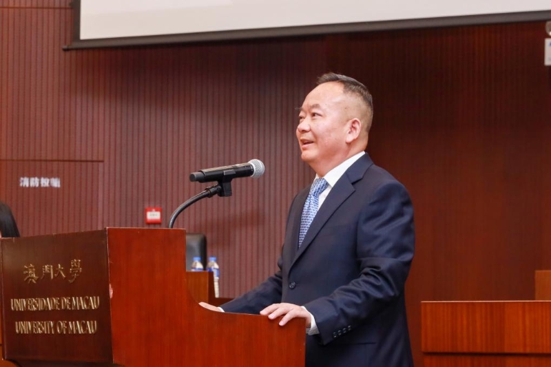 10月21日，澳門政發(fā)局局長張作文在論壇上發(fā)言。新華社發(fā)