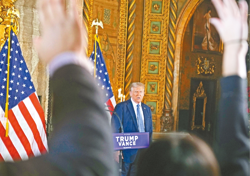 特朗普當選后首次召開記者會。