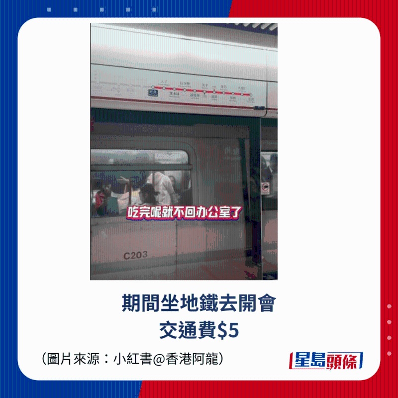 期間坐地鐵去開會 交通費$5