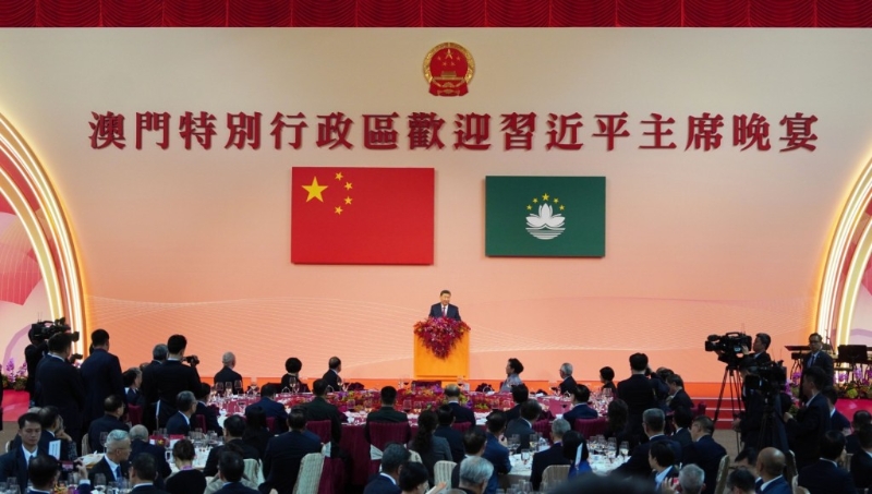 習(xí)近平出席澳門特區(qū)政府的歡迎晚宴并發(fā)表重要講話。