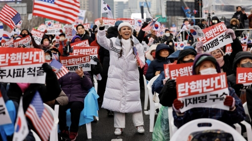 支持尹錫悅的集會。路透社