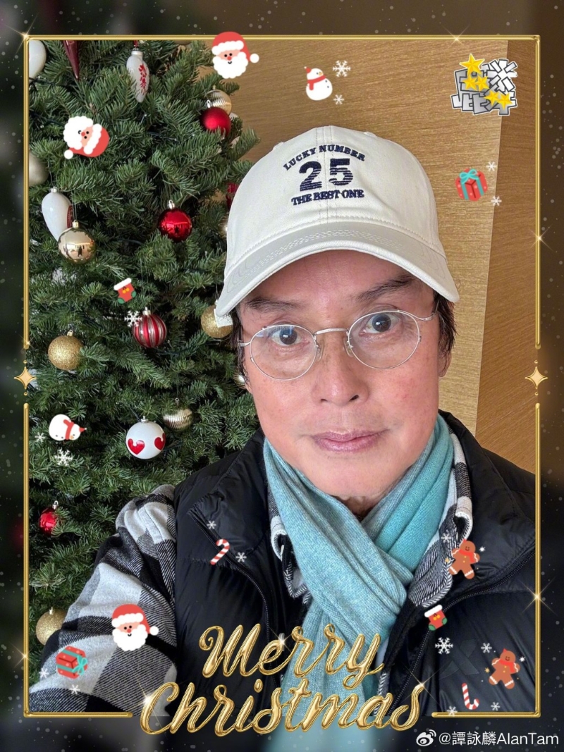 在圣誕期間，譚詠麟都有分享新相，見他面頰及身形消瘦不少。