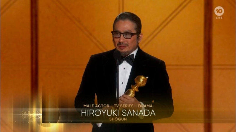真田廣之憑《幕府將軍》贏得劇情組視帝，成為首位亞裔金球視帝。