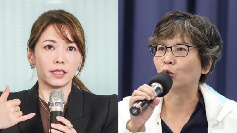 前民眾黨“立委”蔡壁如（右）、民眾黨團主任陳智菡（左）為了柯再遭羈押的理由，隔空互脫，上演“兩個女人”的戰(zhàn)爭。