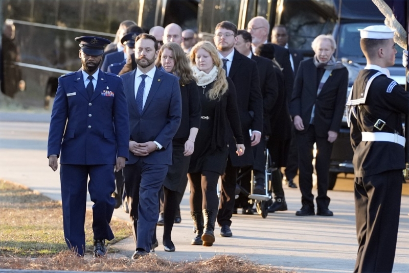 卡特靈柩運返喬治亞州家鄉(xiāng)舉行私人葬禮。美聯(lián)社