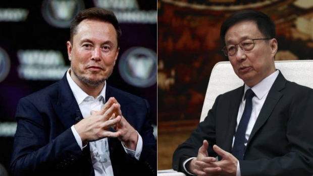 國家副主席韓正代表習(xí)近平出席特朗普就職禮前，與馬斯克會面。