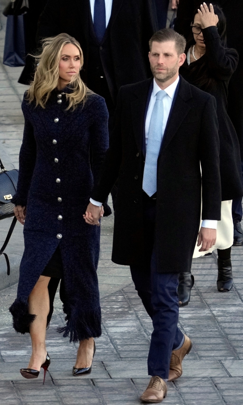 勞拉與丈夫埃里克出席特朗普就職禮。路透社