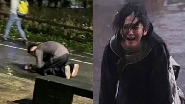 汪小菲雨中跪地畫面曝光，網(wǎng)酸作秀。