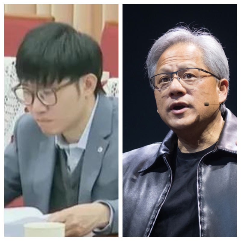 梁文鋒(左)持有的DeepSeek股份價(jià)值將達(dá)到1260億美元，甚至可能超過身價(jià)1180億美元的黃仁勛(右)。（央視截圖、達(dá)志合成）