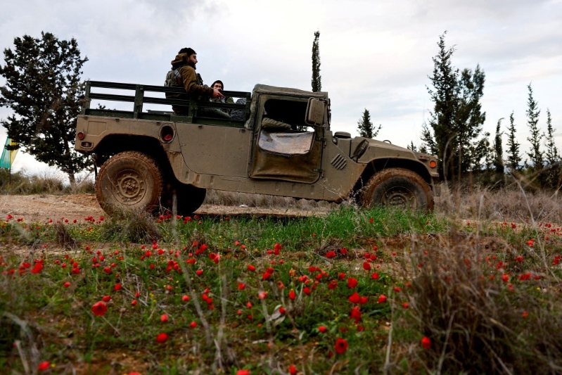 以軍軍車在加沙邊境巡邏。路透社