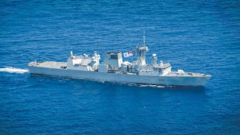加拿大皇家海軍哈利法克斯級巡防艦渥太華號（HMCS Ottawa-FFH 341）16日通過臺灣海峽。