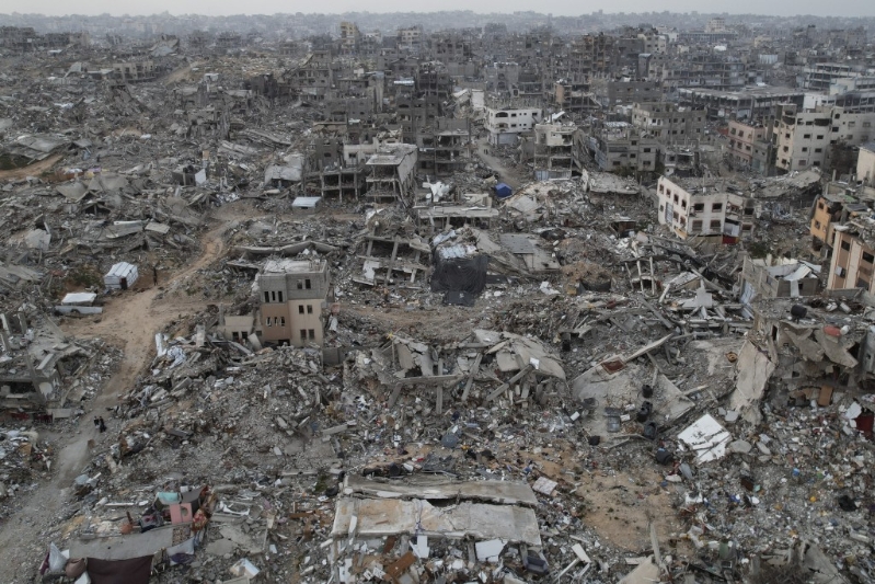 以軍狂轟濫炸下，加沙已成廢墟。 美聯(lián)社